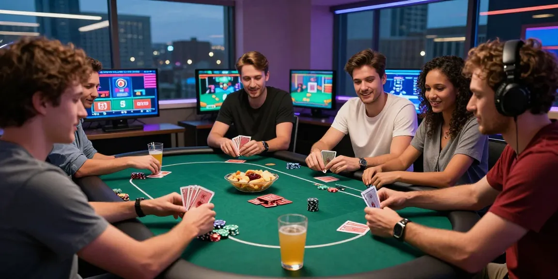 Engaging Poker88 online gaming scene with friends enjoying a lively poker night atmosphere.