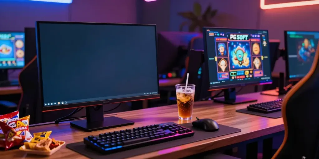 Engaging online gaming setup showcasing slot thailand games with vibrant colors and cozy atmosphere.