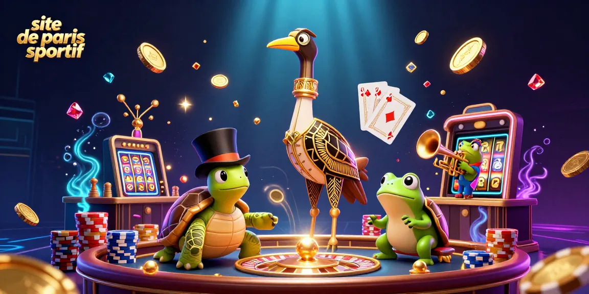 Site de paris sportif : plongez dans une scène de jeu vibrant avec des personnages animés.