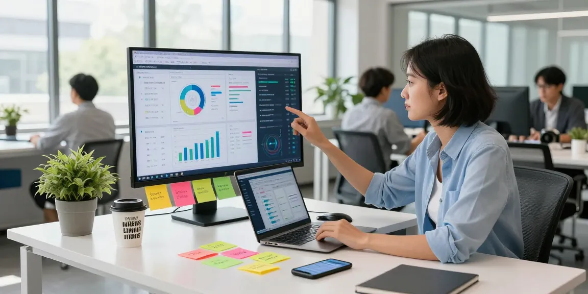 Marketing strategist analyzing 456bd campaign metrics in a modern workspace.