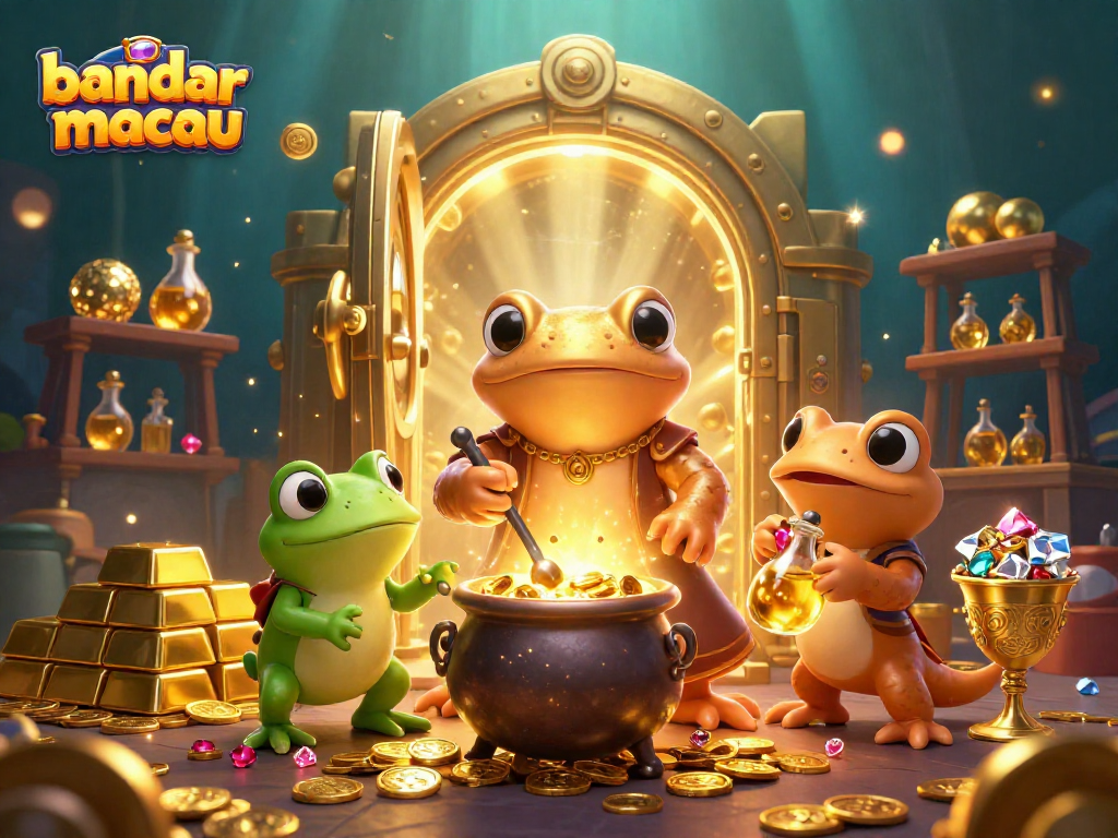 Engage with exciting games at bandar toto macau, featuring vibrant gold treasures and immersive casino elements.