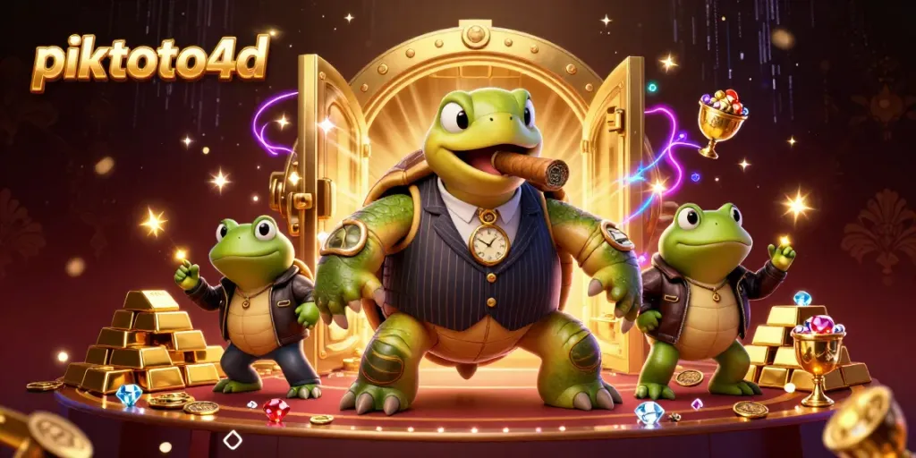 Experience thrilling wins with piktoto4d as you navigate a vibrant casino scene filled with exciting treasures.