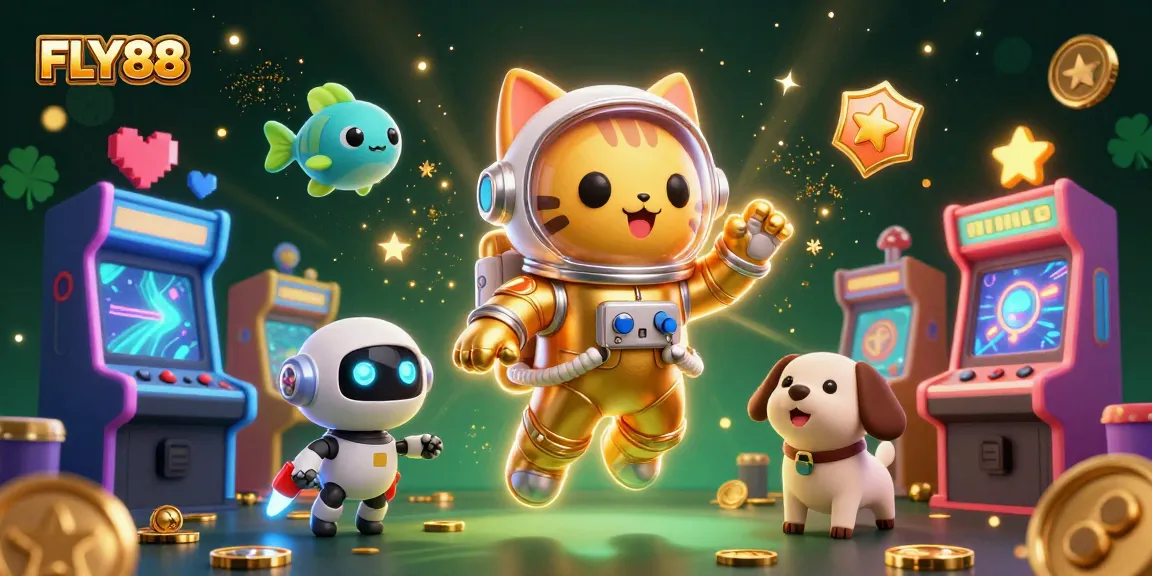 FLY88 engages players with vibrant scenes of dynamic gaming, featuring charismatic characters and exciting elements.