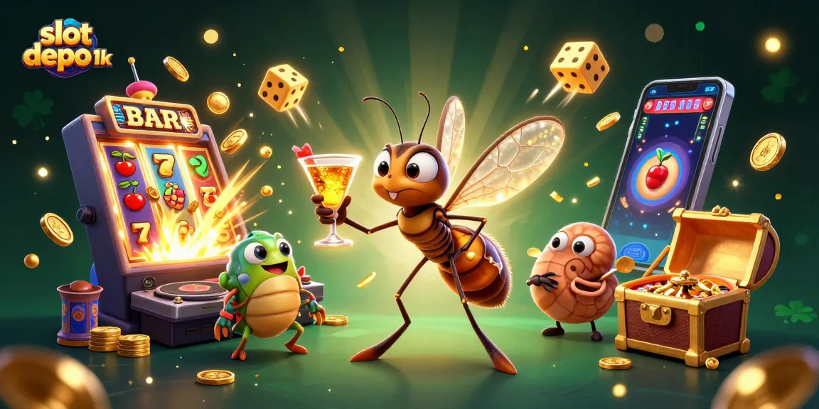 Experience the thrill of slot depo 1k jackpots with vibrant casino characters and dynamic elements.