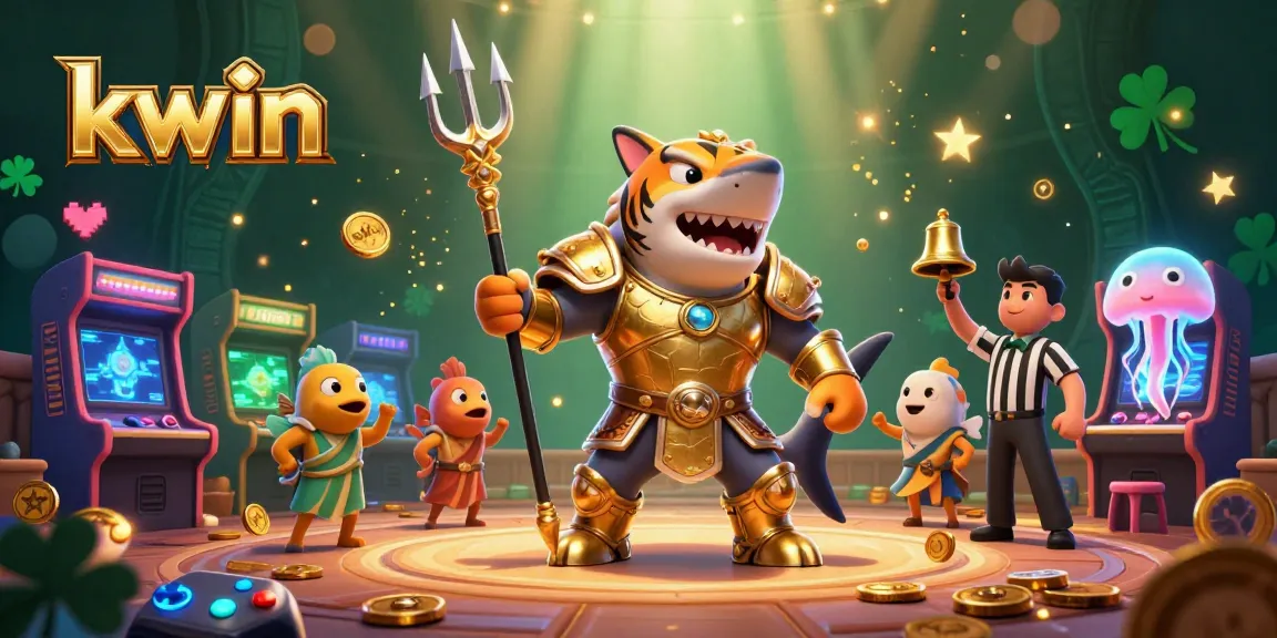 Experience the thrilling world of Kwin as players engage with vibrant games in a spectacular underwater colosseum.