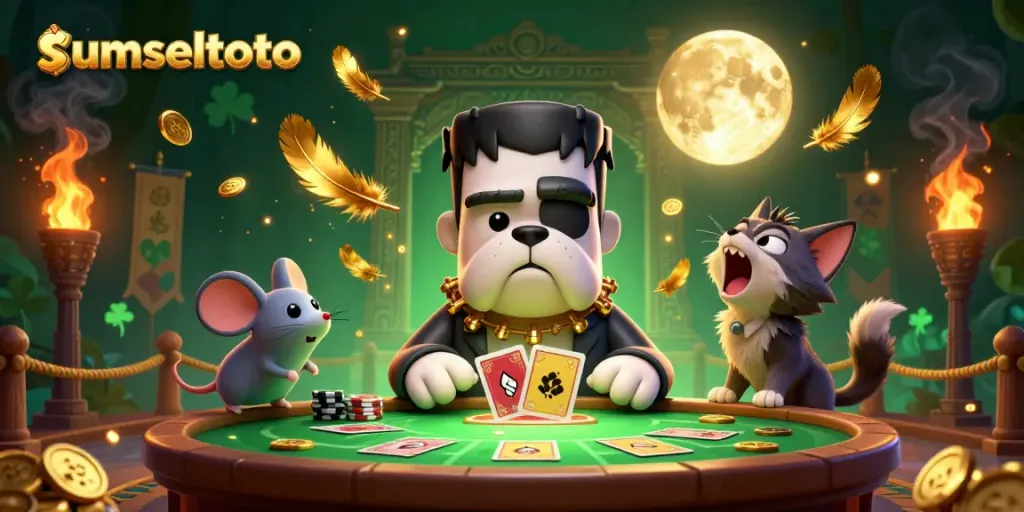 Experience exhilarating gaming at sumseltoto with a lively character scene featuring unique gambling elements.