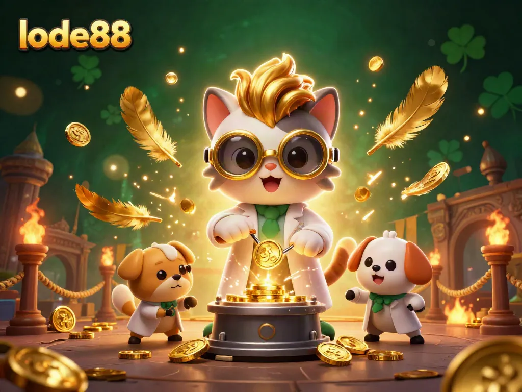 Engage with lode88 for thrilling casino gameplay amidst golden bubbles and dynamic action.