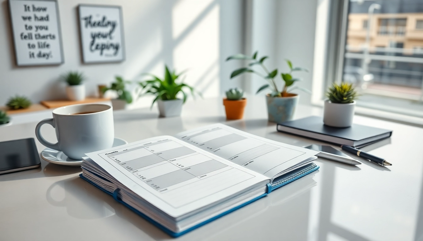 Plan and organize your day with effective tools in a bright, inviting workspace.