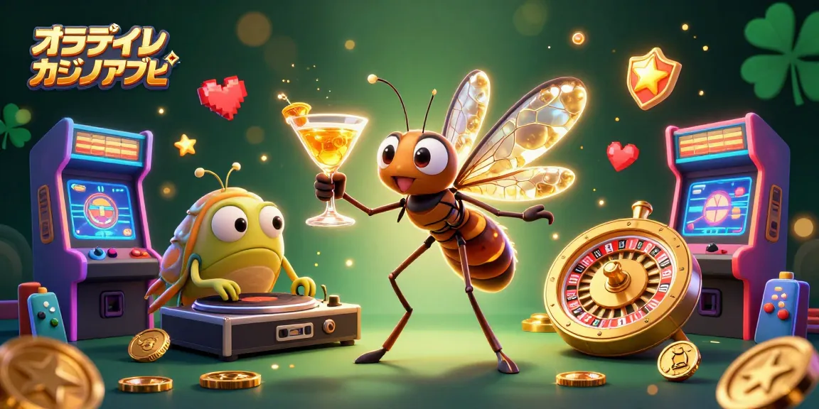 オンラインカジノアプリで魅力的なカジノ体験を創出する3Dイラスト。