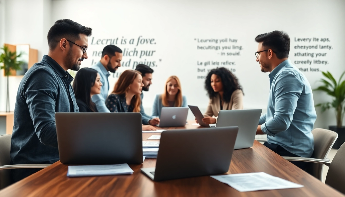Engaged recruiters collaborating in a modern office, highlighting effective recruiting agencies.