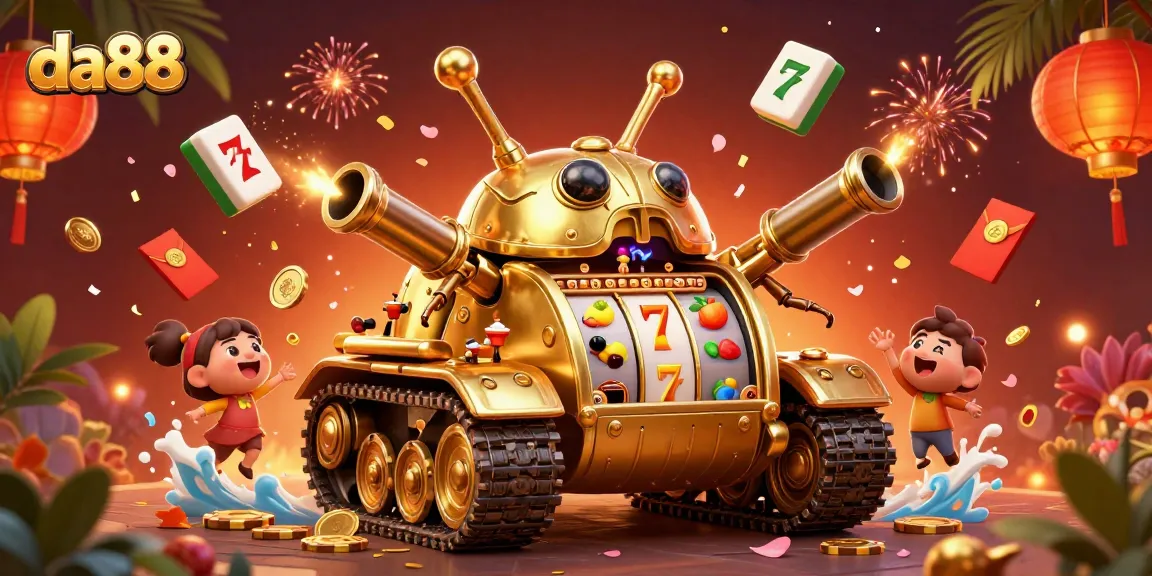 Engage in jackpot excitement at da88 with a golden beetle tank casino illustration.