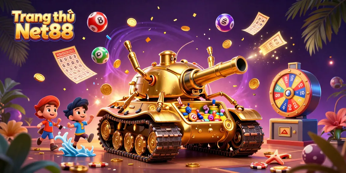 Engage with the exciting Trang chủ Net88 scene showcasing a golden beetle tank casino brimming with vibrant lottery action.