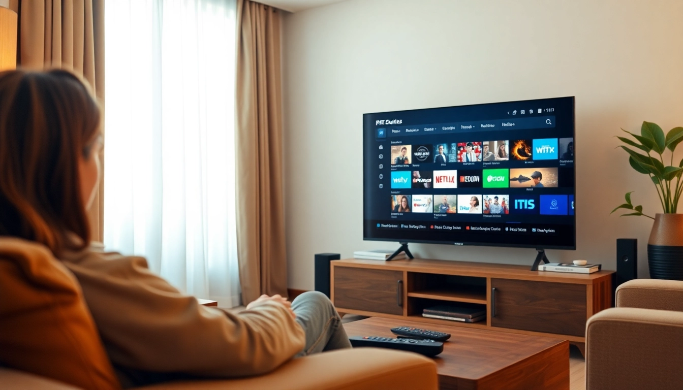 Enjoying IPTV Free Trial No card service on a modern TV in a cozy living room.