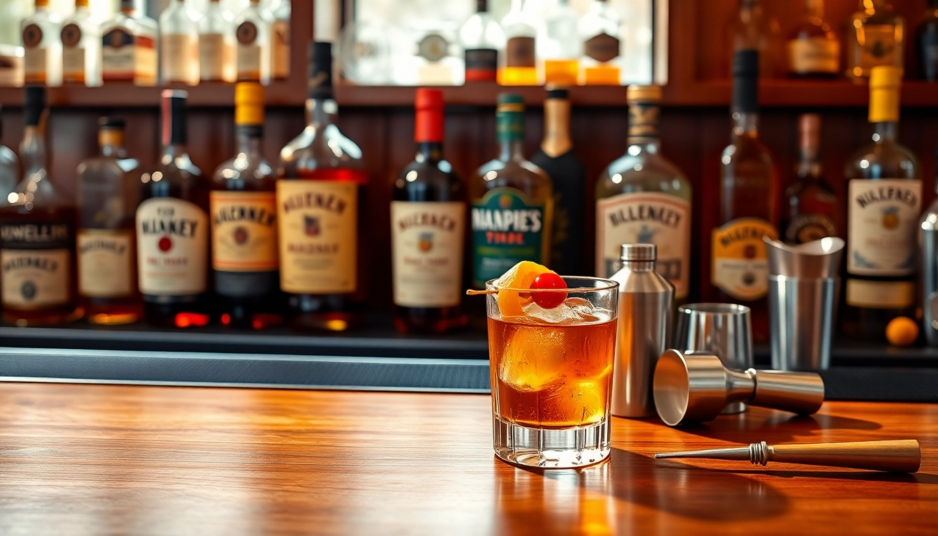 Explore what to mix bourbon whiskey with in a stylish bar setup featuring classic bourbon cocktails.