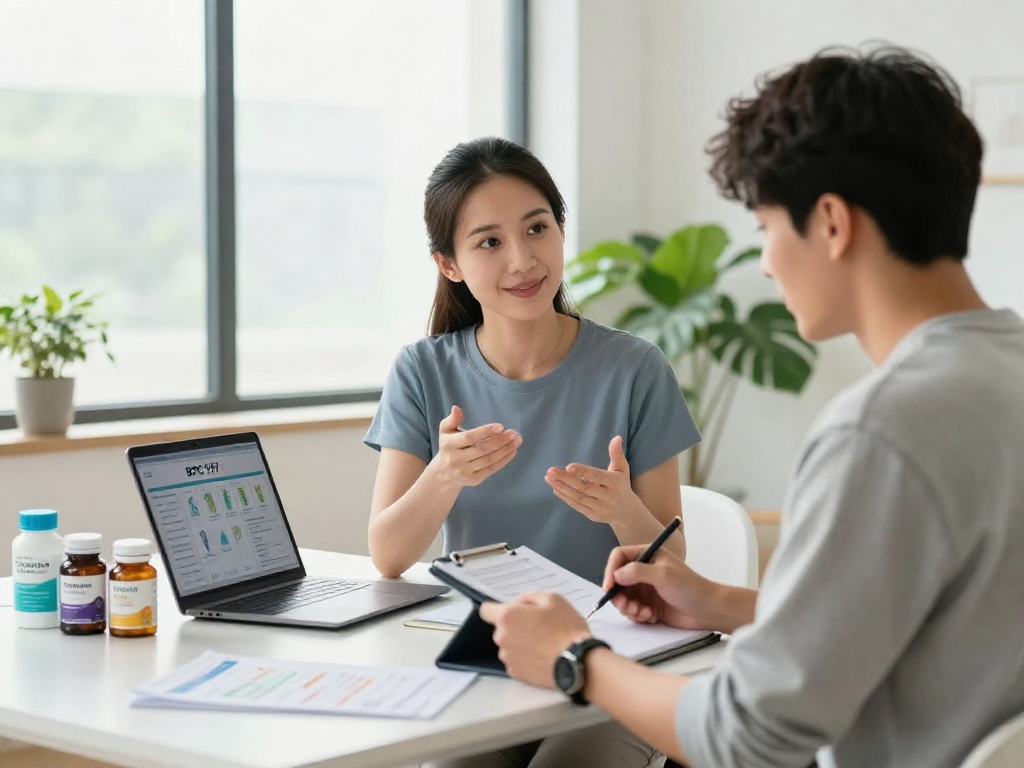 BPC 157 Side Effects discussed in a modern wellness setting with buccal strips and supplements.