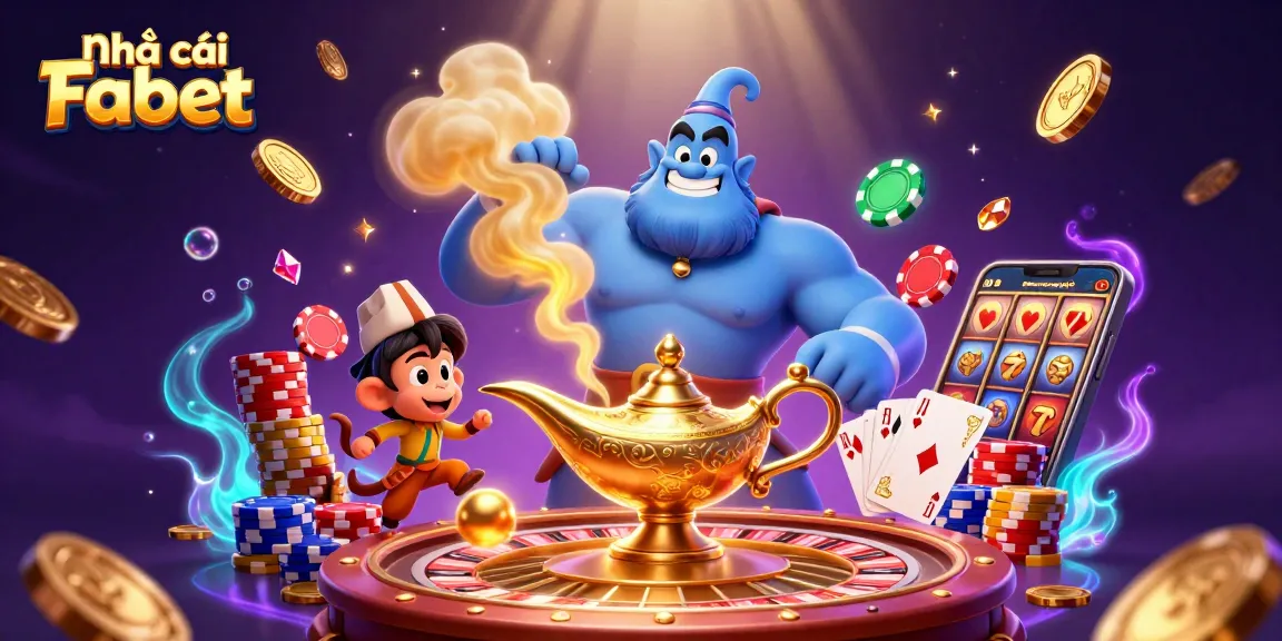 Experience vibrant gaming at Nhà cái Fabet with this ultra-detailed illustration featuring lively casino elements.