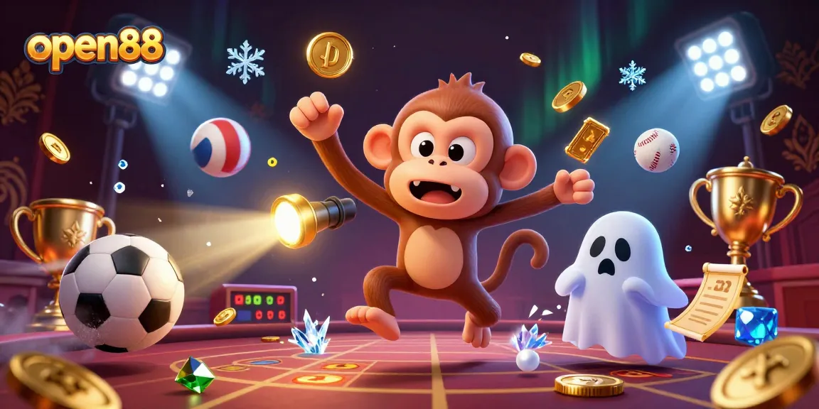 Experience thrilling gameplay at open88 with a ghost-hunting puppy and mystic monkey in a casino