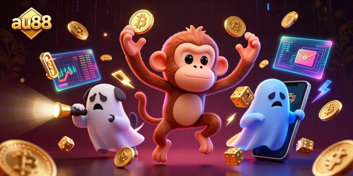 Participate in thrilling gaming adventures at au88 casino with vibrant 3D characters and crypto elements.