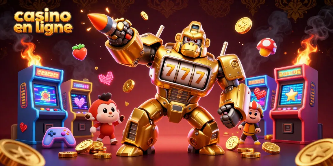 Gagnez gros avec casino en ligne grâce à une illustration dynamique de machines à sous futuristes.