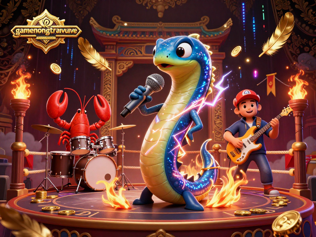 Experience gamenongtraivuive with vibrant underwater casino action as a DJ eel performs.