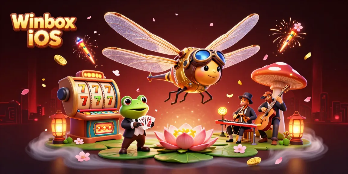 Experience Winbox iOS with a vibrant 3D casino scene featuring dynamic gaming elements.