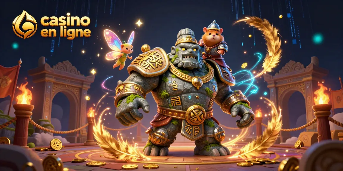 Un aspect magique d'un casino en ligne avec un golem, une fée et un hamster comme héros.