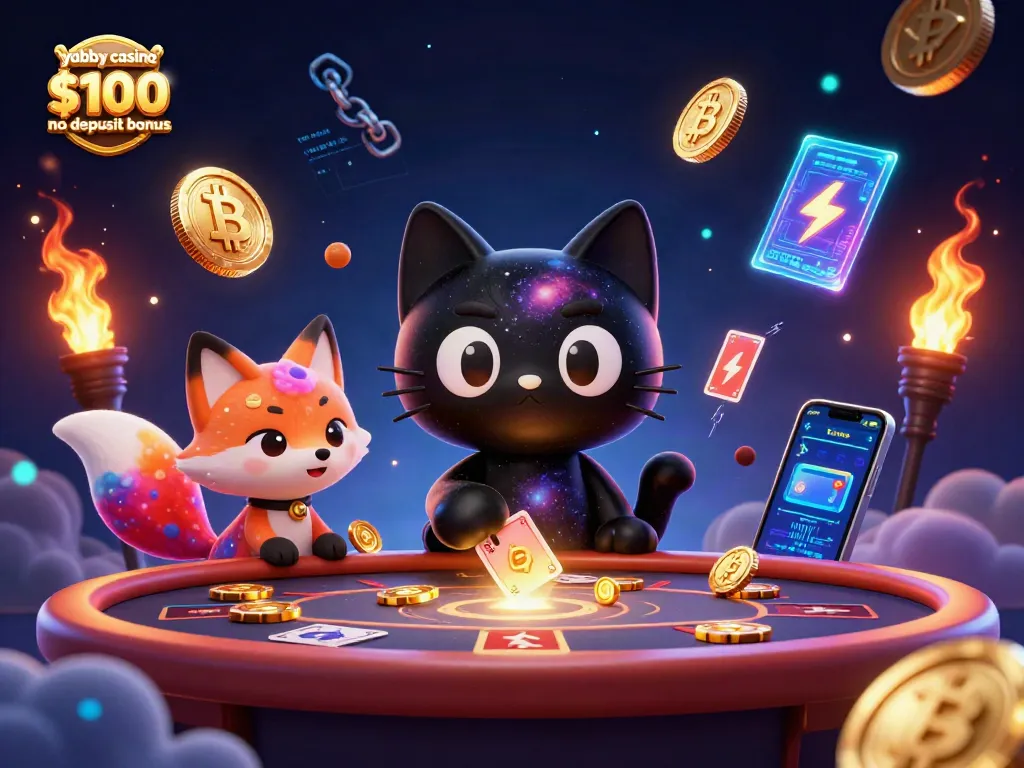 Play exciting games with the yabby casino $100 no deposit bonus in a vibrant cosmic casino scene.