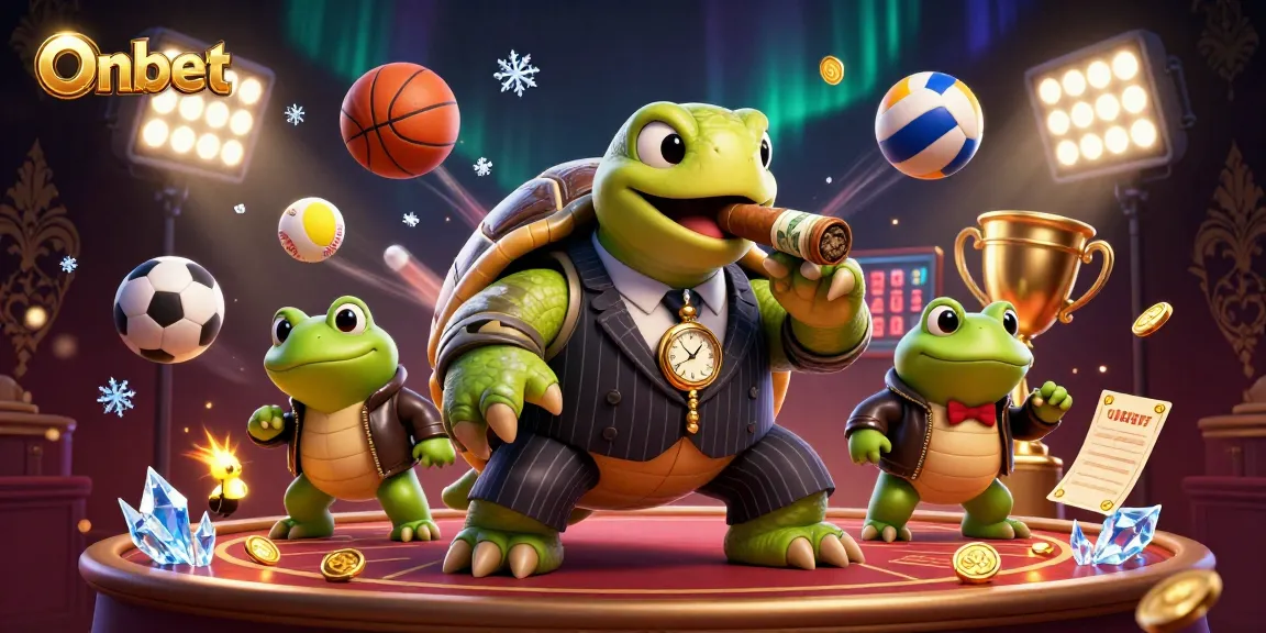 Experience the excitement of Onbet with thrilling sports and casino action in this vibrant illustration!