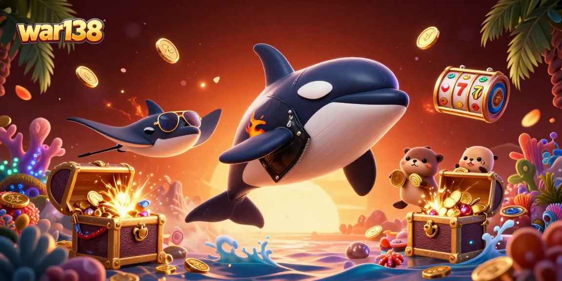 Join the fun at war138 as sea creatures experience thrilling slots and treasure!
