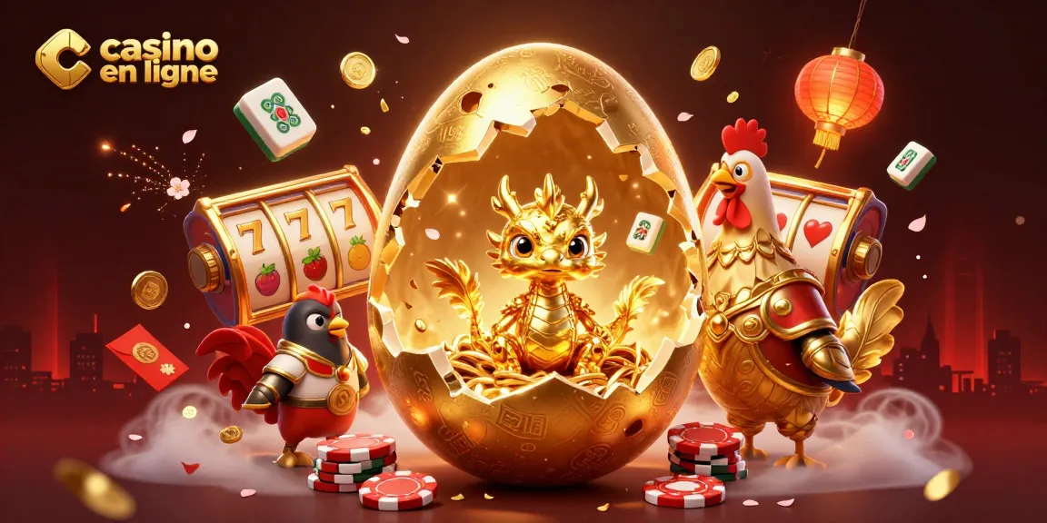 Créez des gains impressionnants avec les machines à sous dans ce casino en ligne, illustrant un œuf doré et un dragon en or cristallisé.
